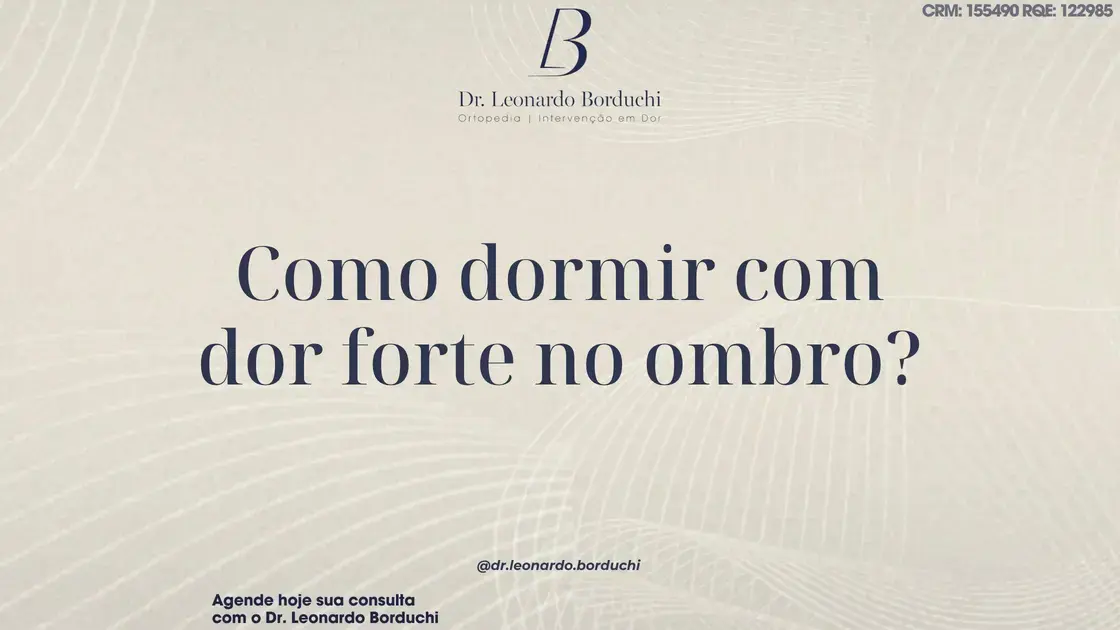 Como dormir com dor forte no ombro e ter descanso real?