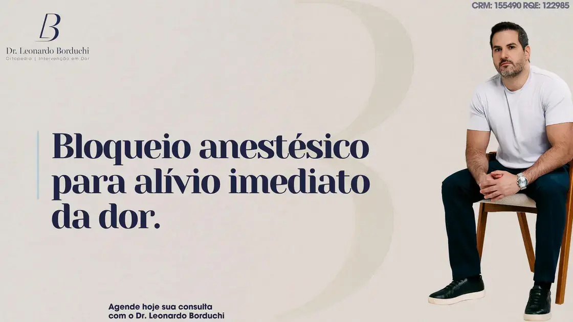 Bloqueio anestésico para alívio imediato da dor.
