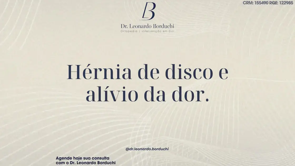 Hérnia de disco e alívio da dor.