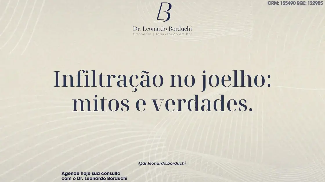 Infiltração no joelho: mitos e verdades.