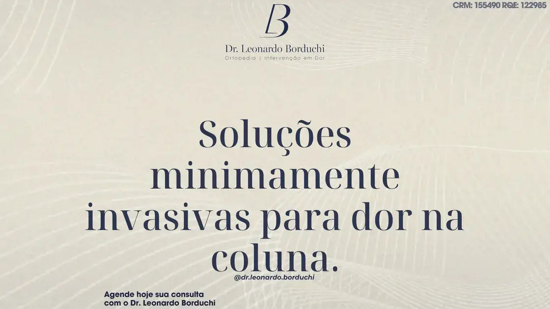 Soluções minimamente invasivas para dor na coluna.