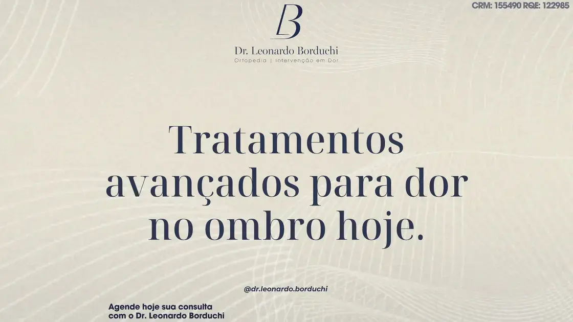 Tratamentos avançados para dor no ombro hoje.